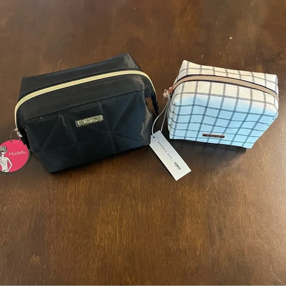 NWT Conair Sophia Joy & Modella Cosmetic Bags Lot of 2 Small